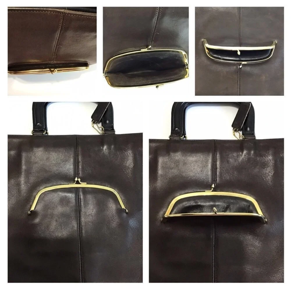 Coach Brown Watermelon Tote Bag Vintage Leather Pre-Creed 1973-1975 - Picture 4 of 14